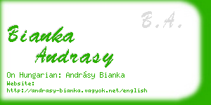 bianka andrasy business card
